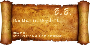 Barthalis Bogát névjegykártya